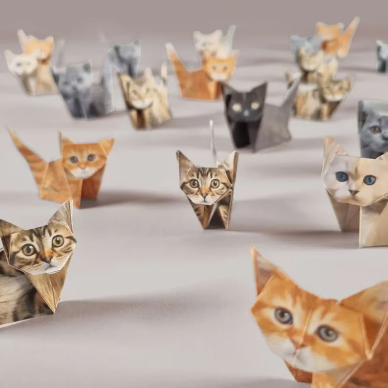 新款DIY Paper Cats DIY纸猫折叠动物折纸50pcs|undefined