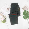 Summer bamboo trousers, high waist, drawstring, plus size, cotton and linen, loose fit