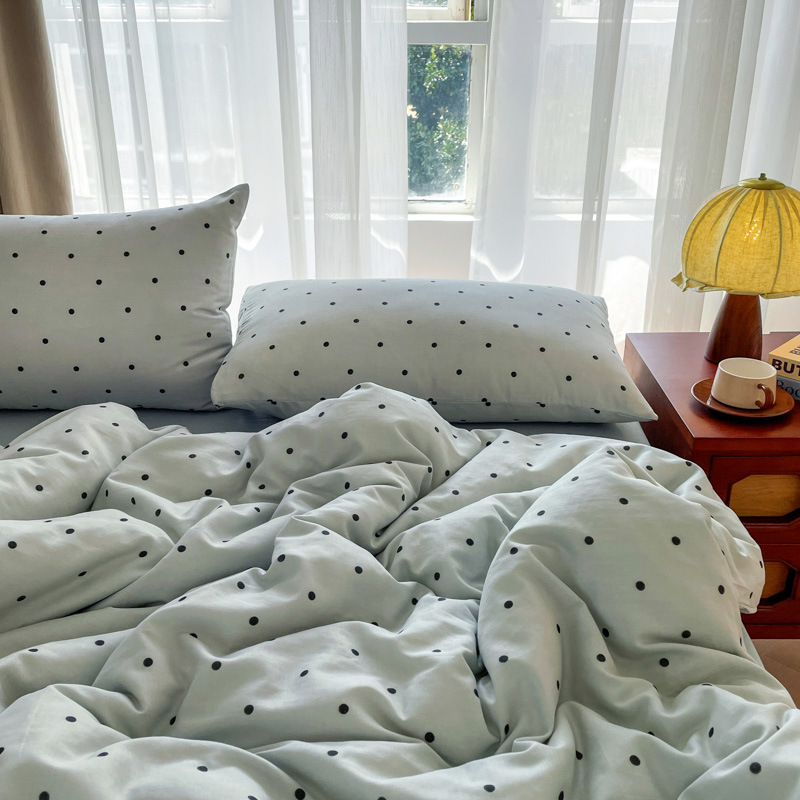 Parure de lit princesse 4 pièces en coton avec drap-housse_voghion.com
