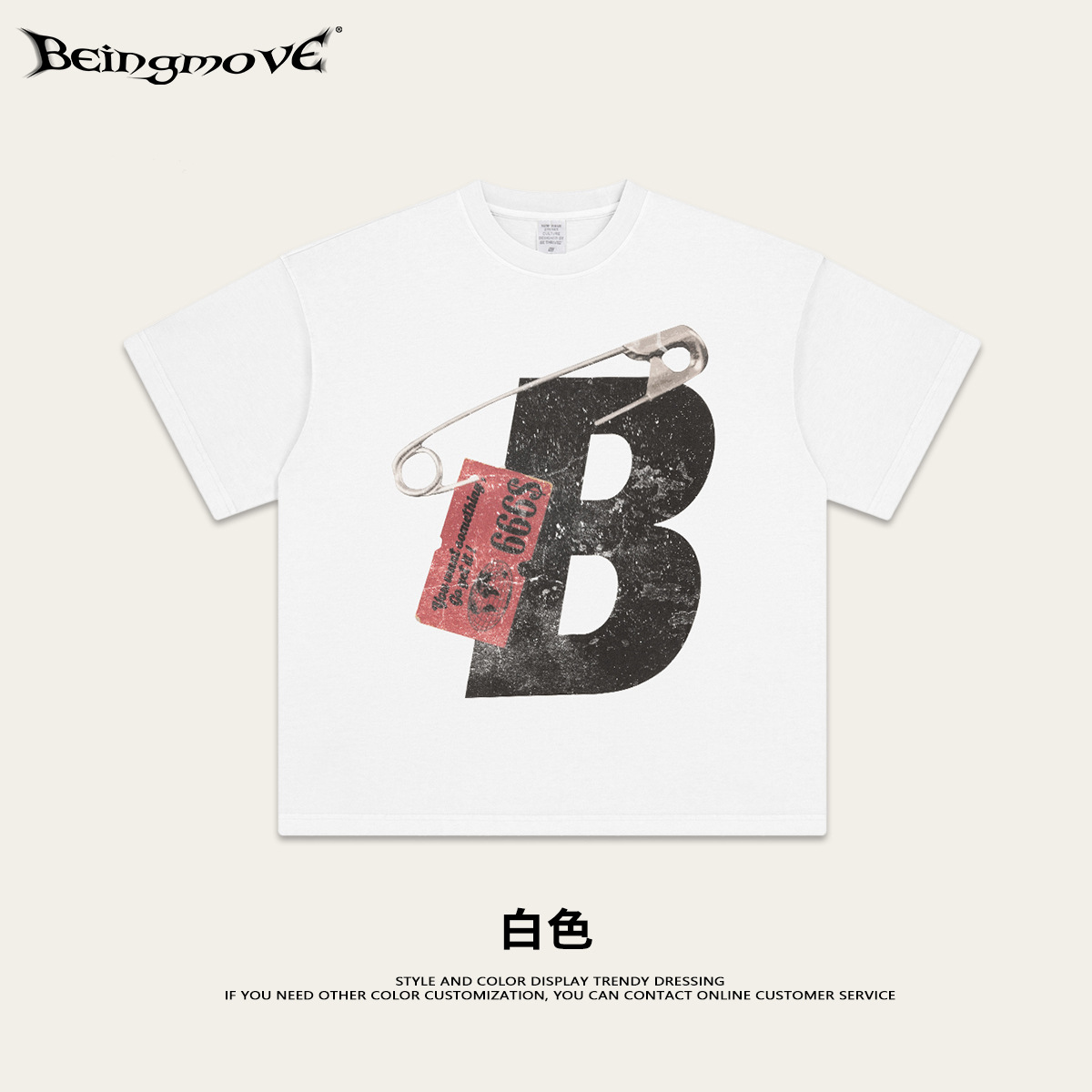 2025 verano estilo de moda americana pin nicho de diseño camiseta de hombre pesada camiseta de manga corta pareja al por mayor