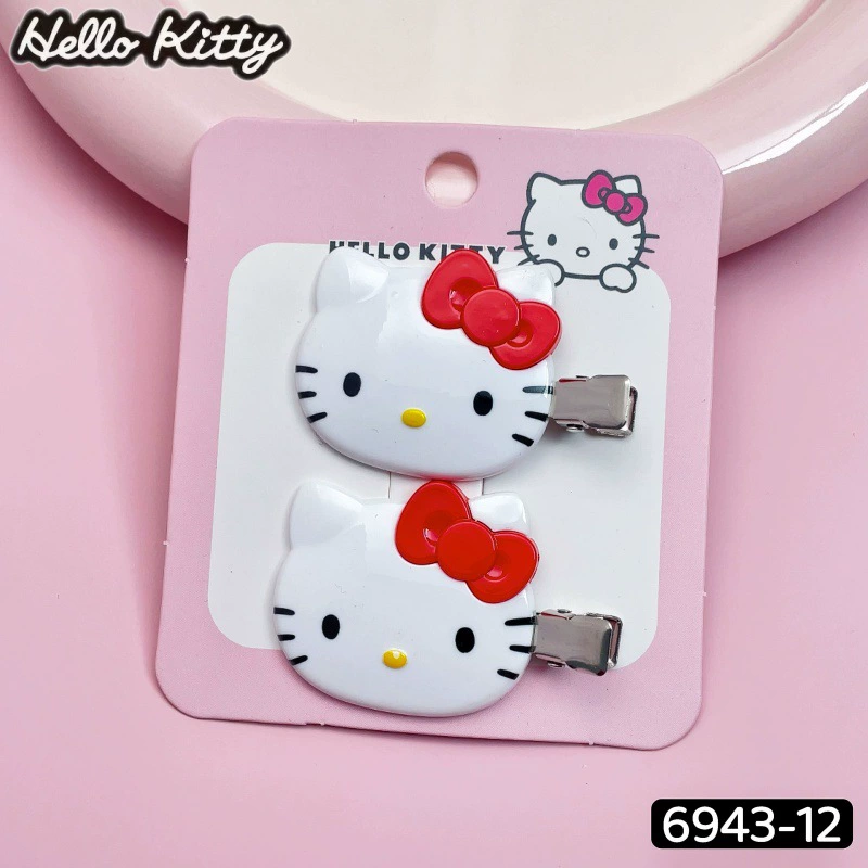 Заколки для волос Hello Kitty - подлинная детская заколка, пара розовая или красная