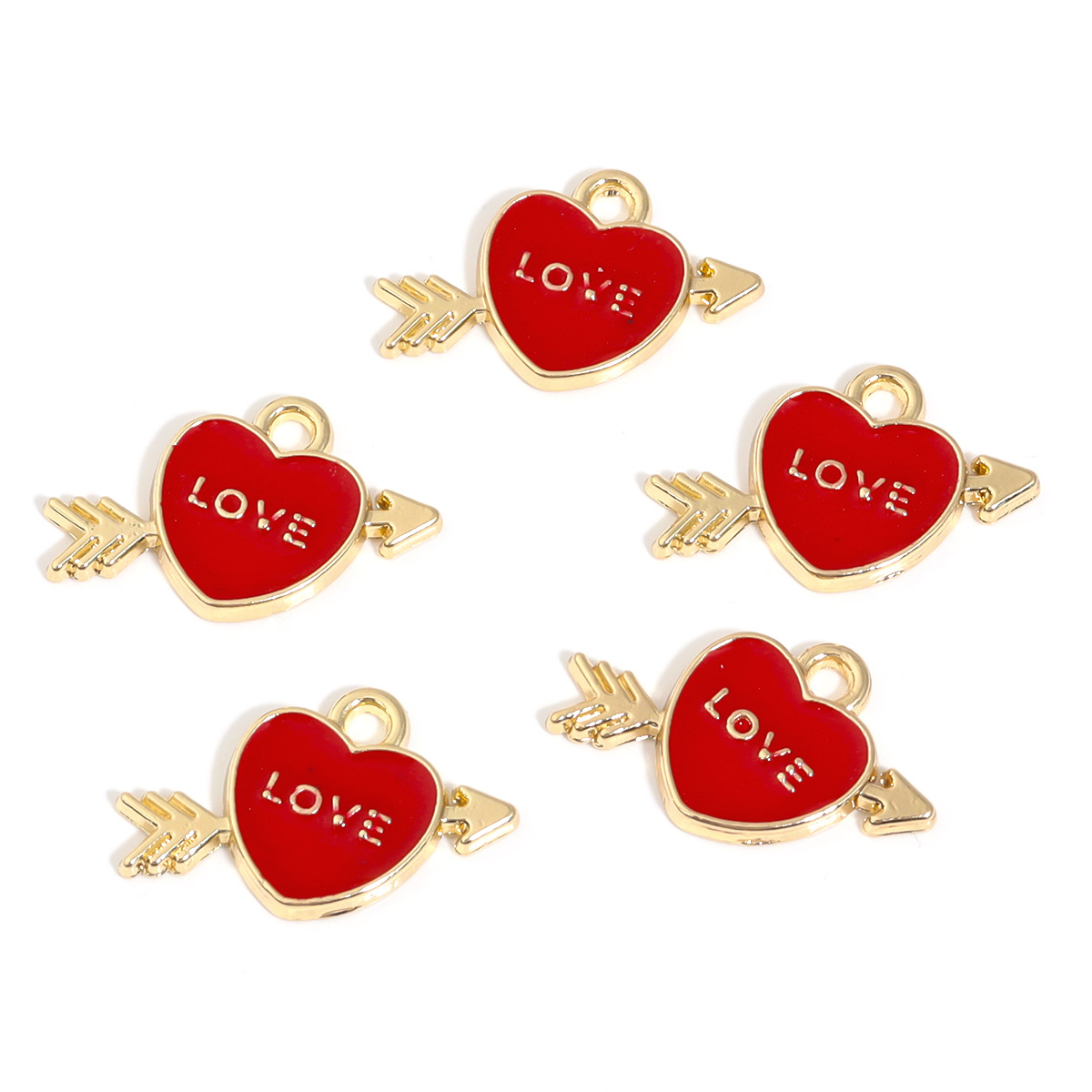26g Weight Pendant Jewelry Making Type DIY Jewelry Accessories Classification 10 PCS/Package Quantity Alloy Material Letter, Heart Shape, Arrow Pattern Enamel, Plating Design Casual, Sweet Style 10 PCS/Package Alloy Letter Heart Shape Arrow Pendant 6