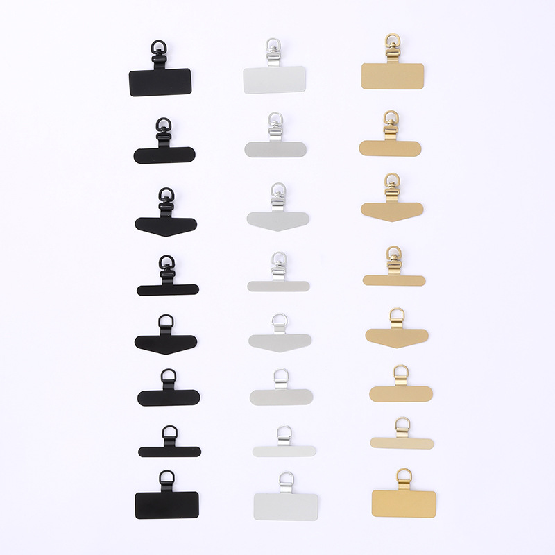 Nuevas juntas de teléfonos móviles tarjetas de acero inoxidable de metal 360 grados clip giratorio anti-perdida juntas de cuerda de teléfono móvil