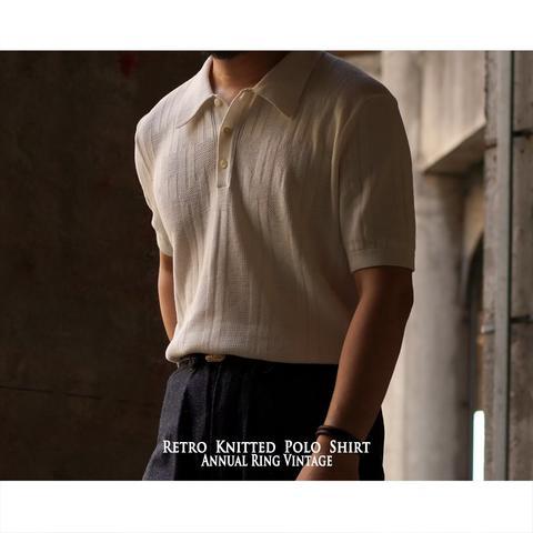Camisa de polo de punto retro americana de manga corta Camiseta de verano de los hombres delgada marca de moda camiseta de moda de los hombres 2023 nueva moda