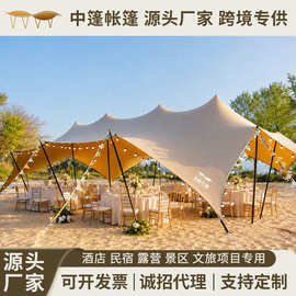 户外大型山海天幕帐篷定制复合弹力布超大营地防晒遮阳 大型天幕