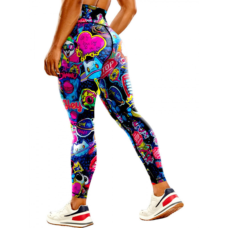 Transfronterizos Europa y Estados Unidos impresa pantalon de calzado de calzado de mujer elevación de cadera apretada bottom diaria pantalones deportivos casuales 2026