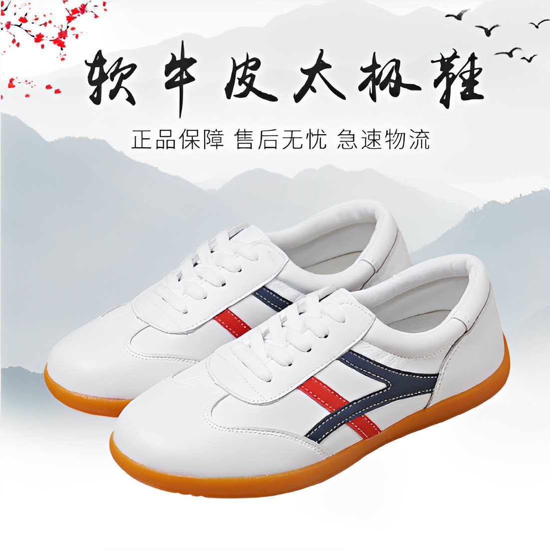 经典软牛皮太极鞋防滑道服练习鞋透气牛筋底武术太极通用正品保证