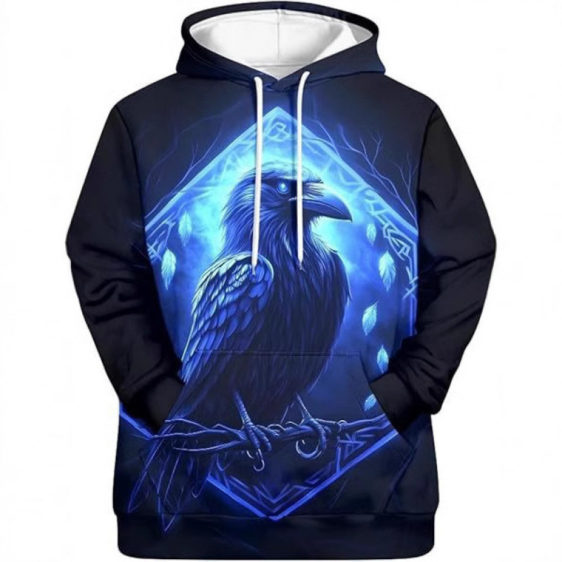 2025 Cross-Border Men's Viking Totem 3D Printed Hoodie Long-Sleeved Pullover Sweatshirt European and American Hip-Hop Trend 2025 Cross-Border Men's Viking Totem 3D Printed Hoodie Long-Sleeved Pullover Sweatshirt European and American Hip-Hop Trend