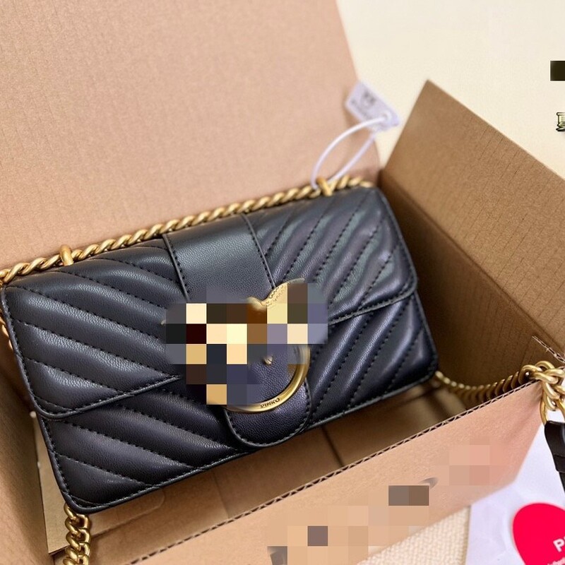 2025 New Pinko Swallow Bag Fashionable Leather Women's Bag Shoulder Strap Adjustable Crossbody Women's Bag 2025 New Pinko Swallow Bag Fashionable Leather Women's Bag Shoulder Strap Adjustable Crossbody Women's Bag