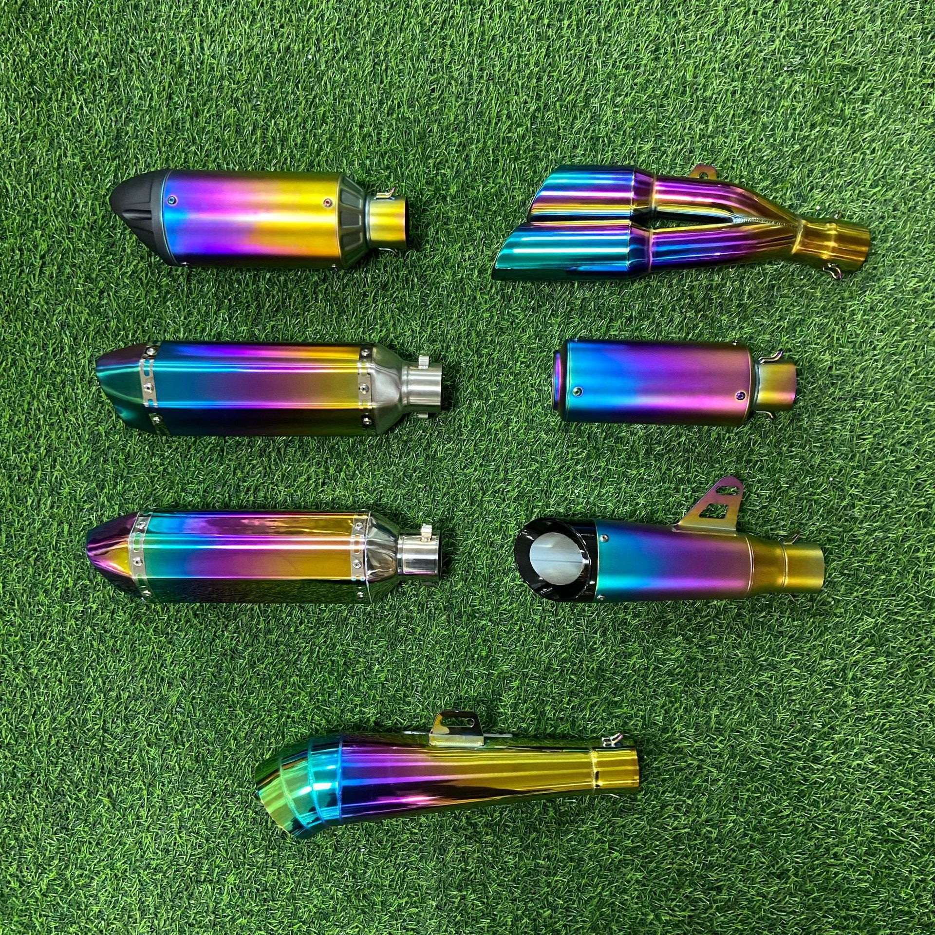 Motorcycle full-color exhaust pipe imitation race street race horizon domestic ninja 250RR race 350 450SR