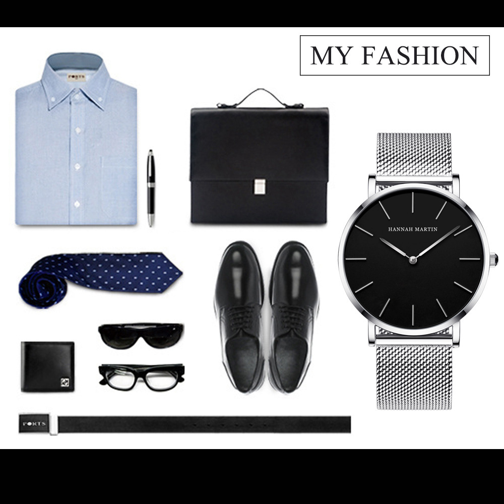 Montre étanche en maille d'acier de précision DW, Simple et Ultra fine, avec montre à Quartz, populaire pour hommes_voghion.com