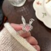 Universal cute zirconium, rabbit, design ring, new collection, trend of season