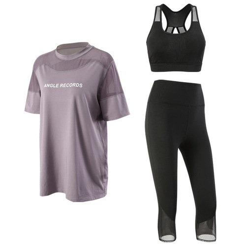 Women's Summer New Sports Set Fitness Top Loose Plus Size Quick Dry T-Shirt Running Yoga Top