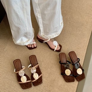Very Comfortable ~ Niche Flats 2025 Summer Flats Heel Flip-Flops 2025 Spring New Genuine Leather Women's Sandals