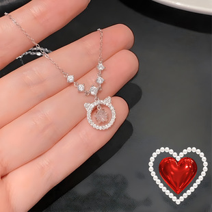 Silver Shell S925 exquisite necklace sweet sterling silver cute women's clavicle chain Fresh girl's heart high-grade necklace