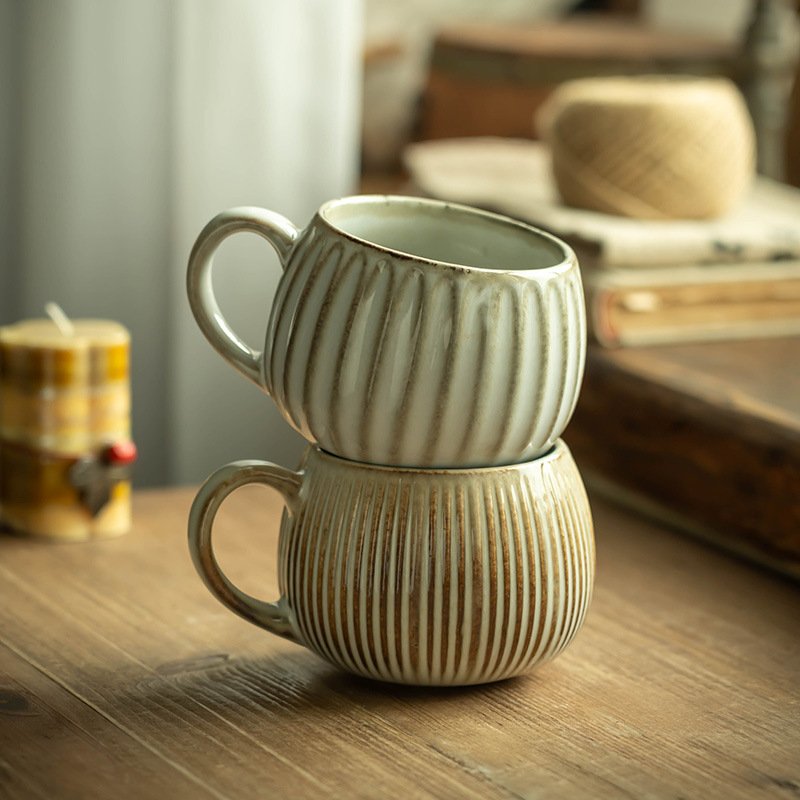 Taza de cerámica creativa y elegante, taza de café de té de la tarde, taza de café con leche en relieve estadounidense, taza de flores de la ensalada, taza de té