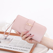 凡聚新款韩版时尚长款钱包女士拉链搭扣两折钱夹多功能手提放手机