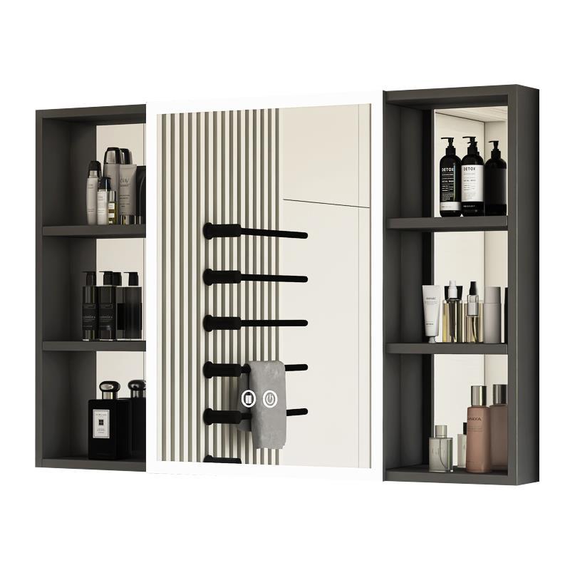 Espejo de baño minimalista moderno gabinete espejo de almacenamiento de belleza rack de almacenamiento baño LED espejo inteligente montado en la pared espejo de niebla