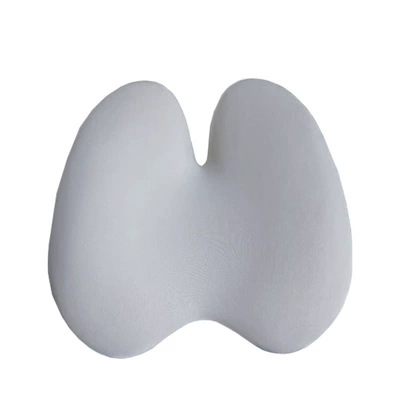 Cross-Border Hot-Selling Pu Lumbar Support for Office Travel, Long Sitting Lumbar Support, Multifunctional Rebound Car Cushion, Memory Foam (Waist support) - double-heart-lumbar-support-grey-403810cm