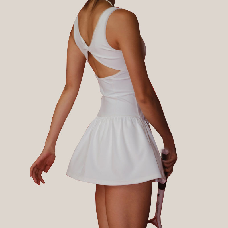 Cross-Border Yoga One-Piece Skirt for Women with Beautiful Back, High Elasticity, Quick Drying, Anti-Exposure, Sports Yoga Fitness Golf Skirt, Tennis Skirt