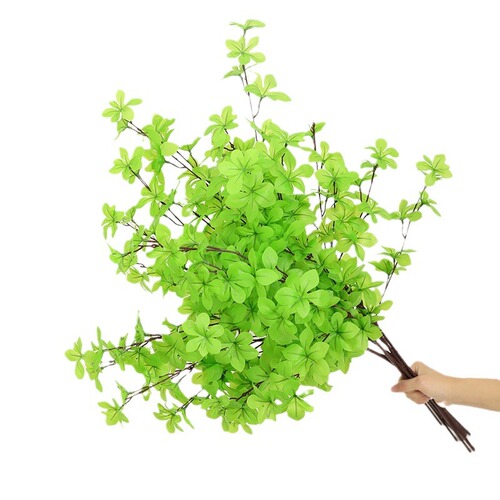 Simulated hanging bell branches green plant bonsai multi-petal six-star leaf branches floor-standing plants soft decoration cross-border manufacturers wholesale