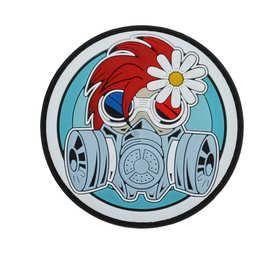 东南亚跨境货源现货日本毒气面罩美女魔术贴徽章PVC滴胶包章