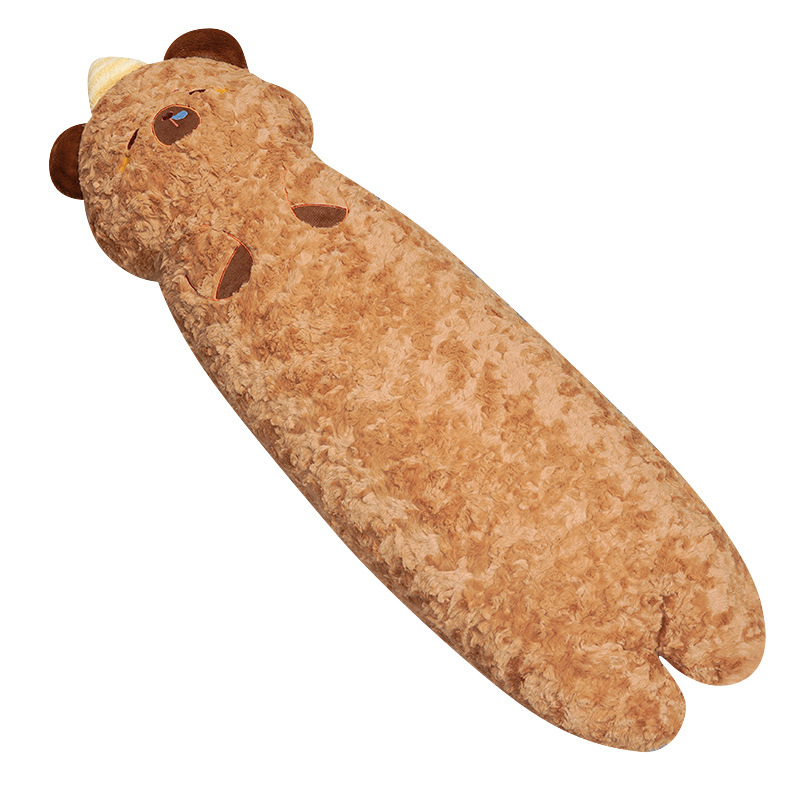 Caricatura de dibujos animados de mariscos de agua cepillo de conejo almohada larga cerdo cerdo gato almohada de cama juguete de peluche almohada de pierna lateral