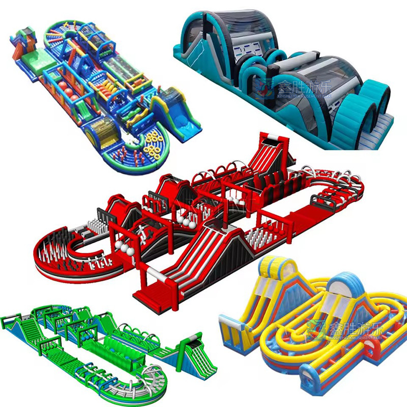 Al aire libre, gran barrera de entrada de tierra inflable, juegos divertidos para adultos y niños, equipo del castillo