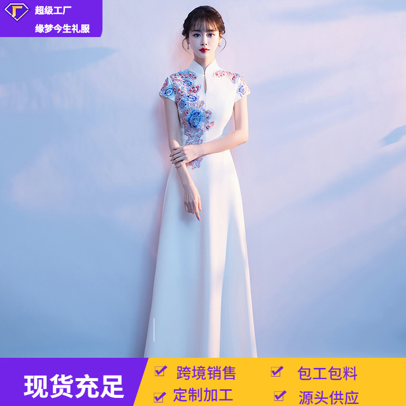 Choral Evening Dress, Feminine and Elegant, 2026 New Style, Slim Fit, New Chinese Style Choir Performance Dress, Long Skirt