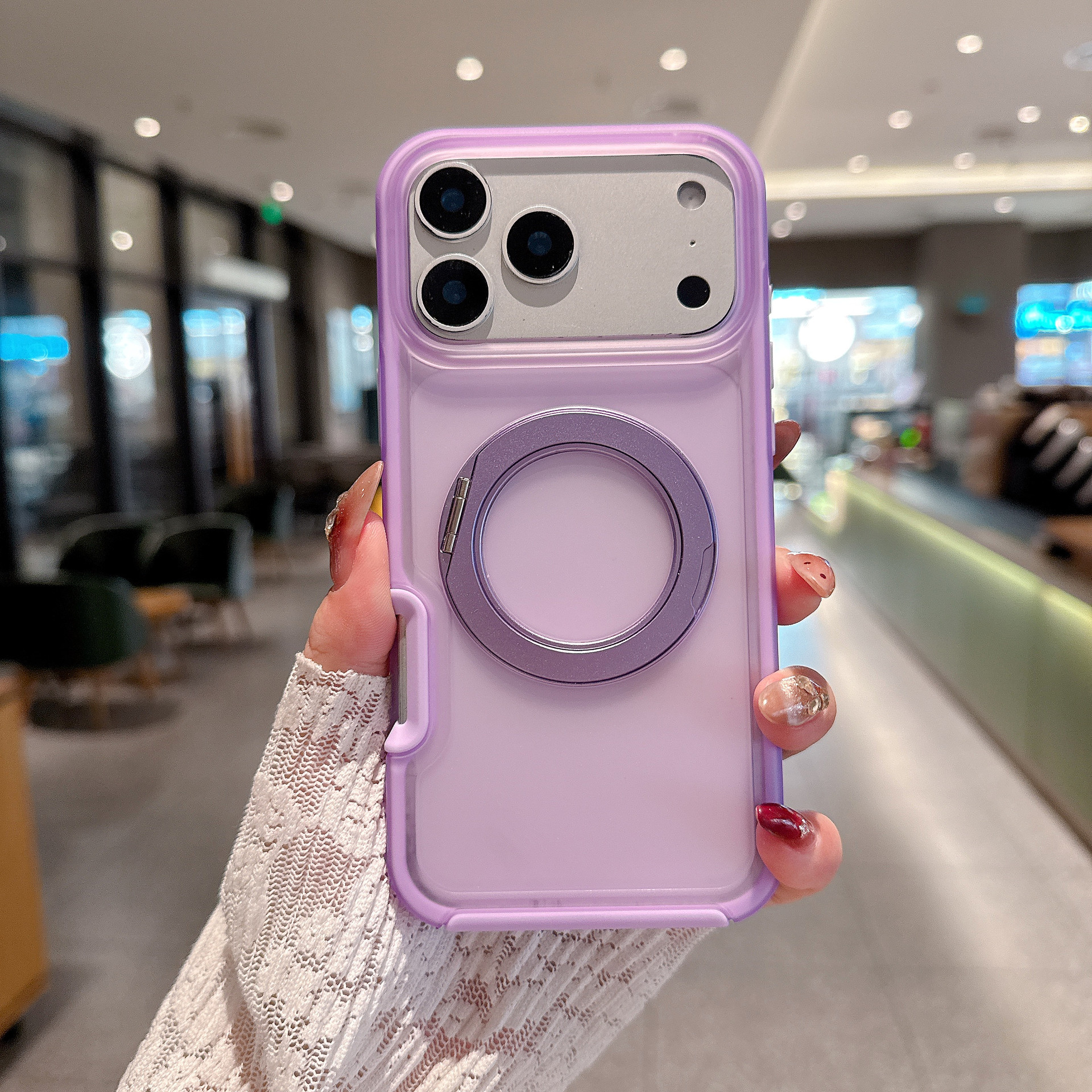 Nuevos productos de explosión transfronteriza adecuados para iPhone17PM 360 soporte grueso de caso de teléfono móvil, piel de caso de teléfono a prueba de caídas