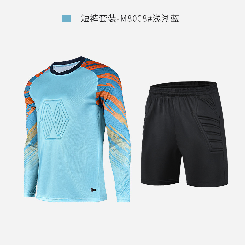 Portero de fútbol ropa traje de los hombres adultos puerta uniforme niños de manga larga pórtico ropa equipo de fútbol Número de impresión