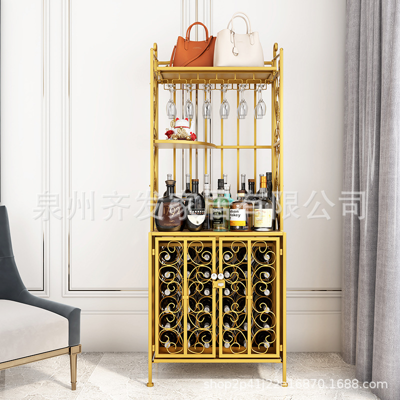 European Wine Rack Wine Cabinet Iron Wall-Mounted Home Display Rack Restaurant Wine Rack Grape Floor-Standing Creative Storage Rack