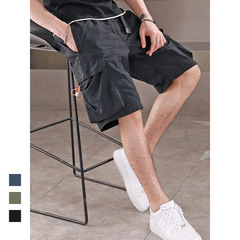 Cargo shorts men's summer loose casual pants ins trend men's functional pants hip-hop multi-pocket five-quarter pants