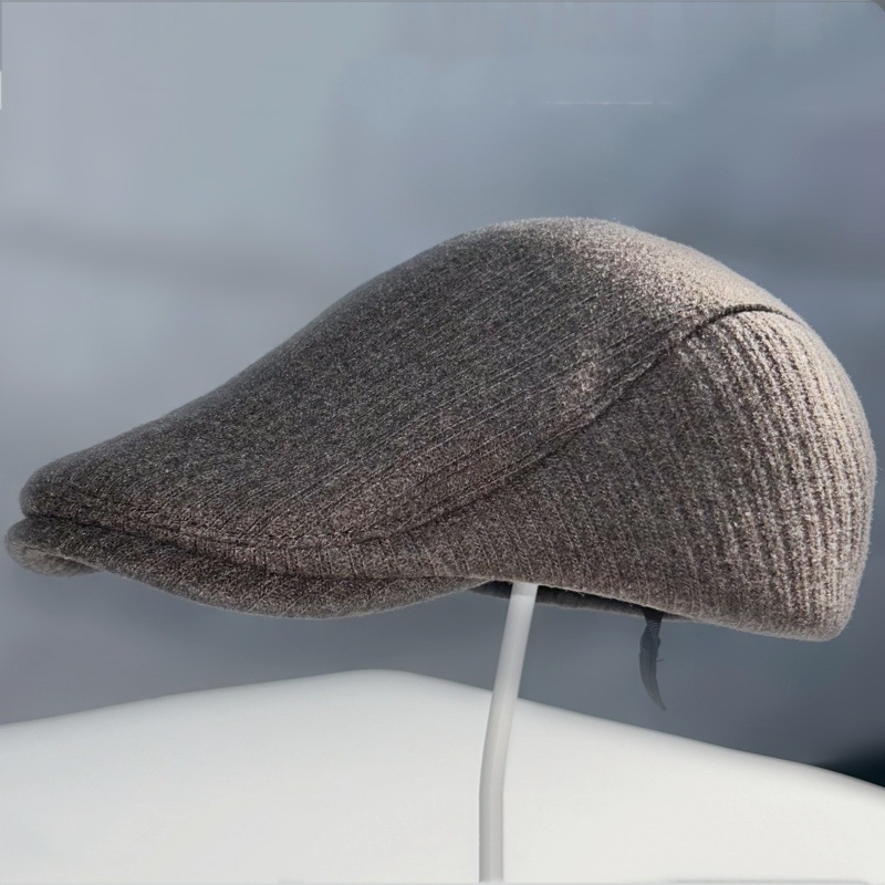 Otoño y invierno al aire libre Retro Boina Inglés nuevo sombrero caliente de mediana edad para hombres protección de orejas gorras de boca de pato