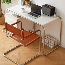 包豪斯办公扶手先生椅不锈钢马鞍皮餐椅包豪斯椅现代简约民宿椅子