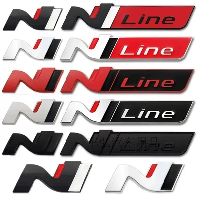 Modern Modified High-Performance N Line Metal Car Emblem for Sonata, Elantra, Mistra, Tucson, Elantra, and Lafesta