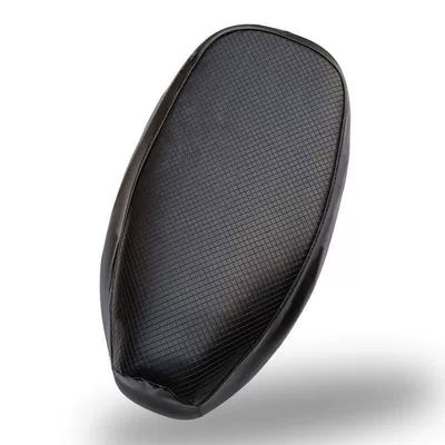 Waterproof Leather All-inclusive Electric Car – Motorcycle cushion - black-checkered-surface-black-edge-teeth-thickened-version-large