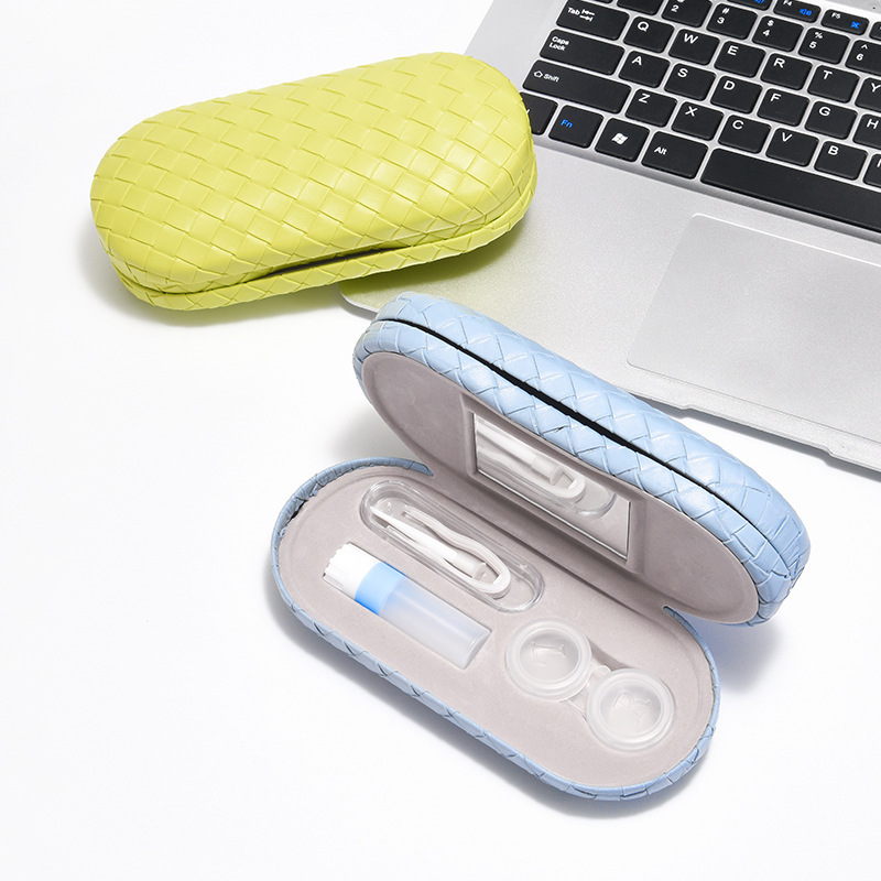 Double-Layer Glasses Case Macaron Compression-Resistant Portable Storage Box Double-Layer Colored Contact Lens Dual-Use Two-in-One Mirror Case for Myopia Double-Layer Glasses Case Macaron Compression-Resistant Portable Storage Box Double-Layer Colored Contact Lens Dual-Use Two-in-One Mirror Case for Myopia