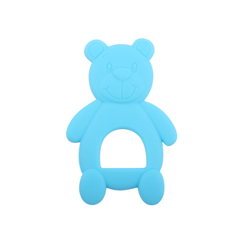 Bebé juguetes creativos bebé suministros fabricante bebé mordedor nuevo animal de dibujos animados oso molar silicona mordedor palo