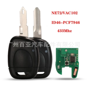 Renault 1 düyməli pult açar 433MHZ PCF7946 çip üçün uyğundur