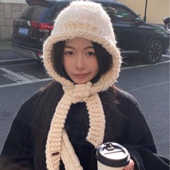 软妹搭配~陈奶奶韩国东大门粗手工钩织粗针织雷锋帽护耳毛线帽冬