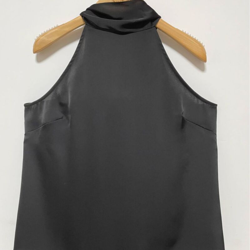 Foreign Trade Original ~ Japanese Brocade Glossy Satin Neck Hanging Sleeveless Sling Top for Women