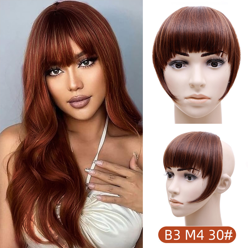 Comercio exterior peluca Liuhai pelucón mujer sin rastro fibra química cinturón de antepasados una pieza de espesamiento Qi Liuhai extensión al por mayor