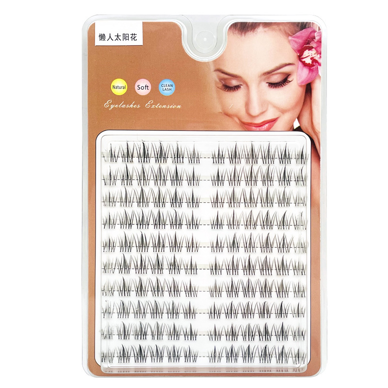 10 filas de gran capacidad perezoso girasol pestañas postizas novato perezoso Evangelio transparente tallo puro salvaje pequeño diablo Hada
