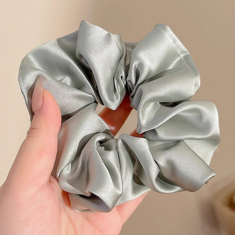 Corbata de pelo de intestino de lunares de crema grande coreana, gomas de goma de cola de caballo suaves para mujer, accesorios para el cabello de bola, accesorios para el cabello, cuerda para la cabeza