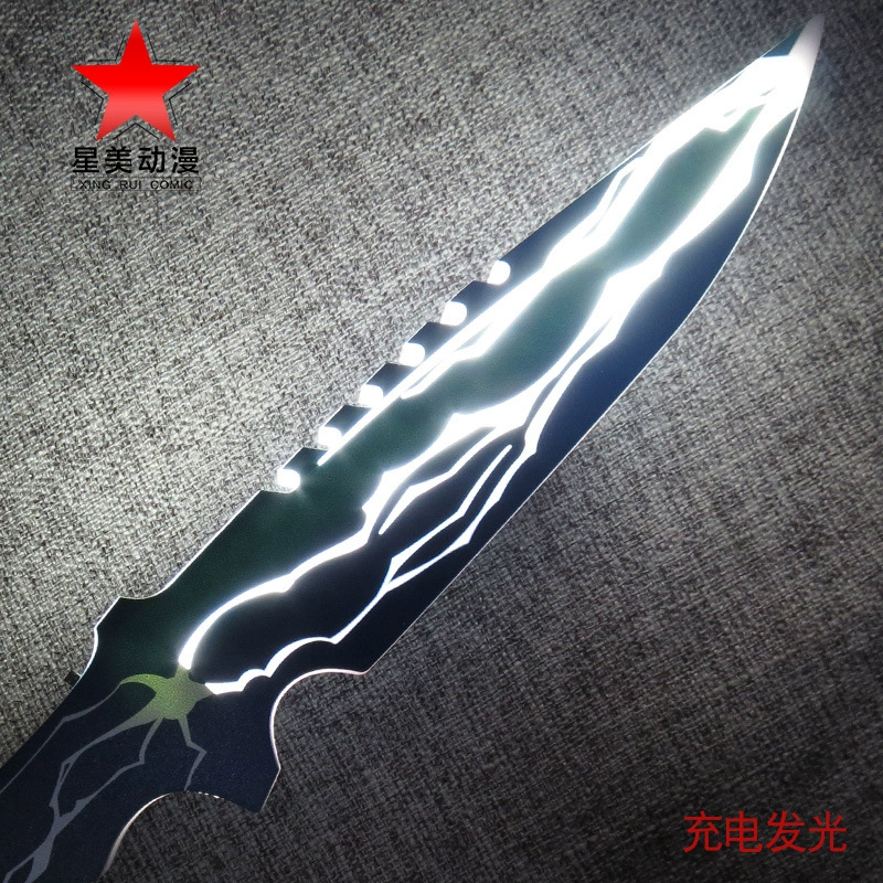 Fearless Contract Game Peripheral Glowing Weapons God Punishment Toys Cos Props Acrylic Charging Model Collection