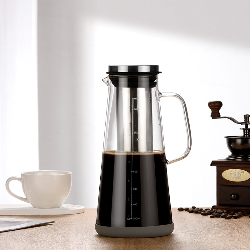 冰滴冷萃壺咖啡高硼硅玻璃壺家用刻度咖啡壺不鏽鋼過濾冷萃咖啡壺