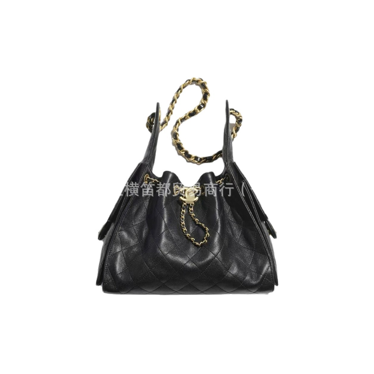 Retro one-shoulder bag with diamond pattern