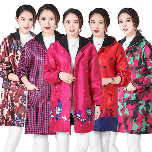 Velvet hooded overalls for men and women, oil-proof and waterproof coveralls, winter coats, camouflage coats, labor protection suits, long-sleeved aprons