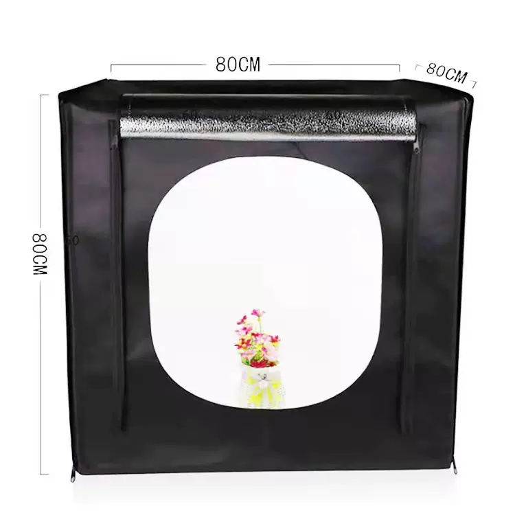 天铄80cmLED摄影棚简易折叠灯箱淘宝拍摄柔光箱道具小型便携式